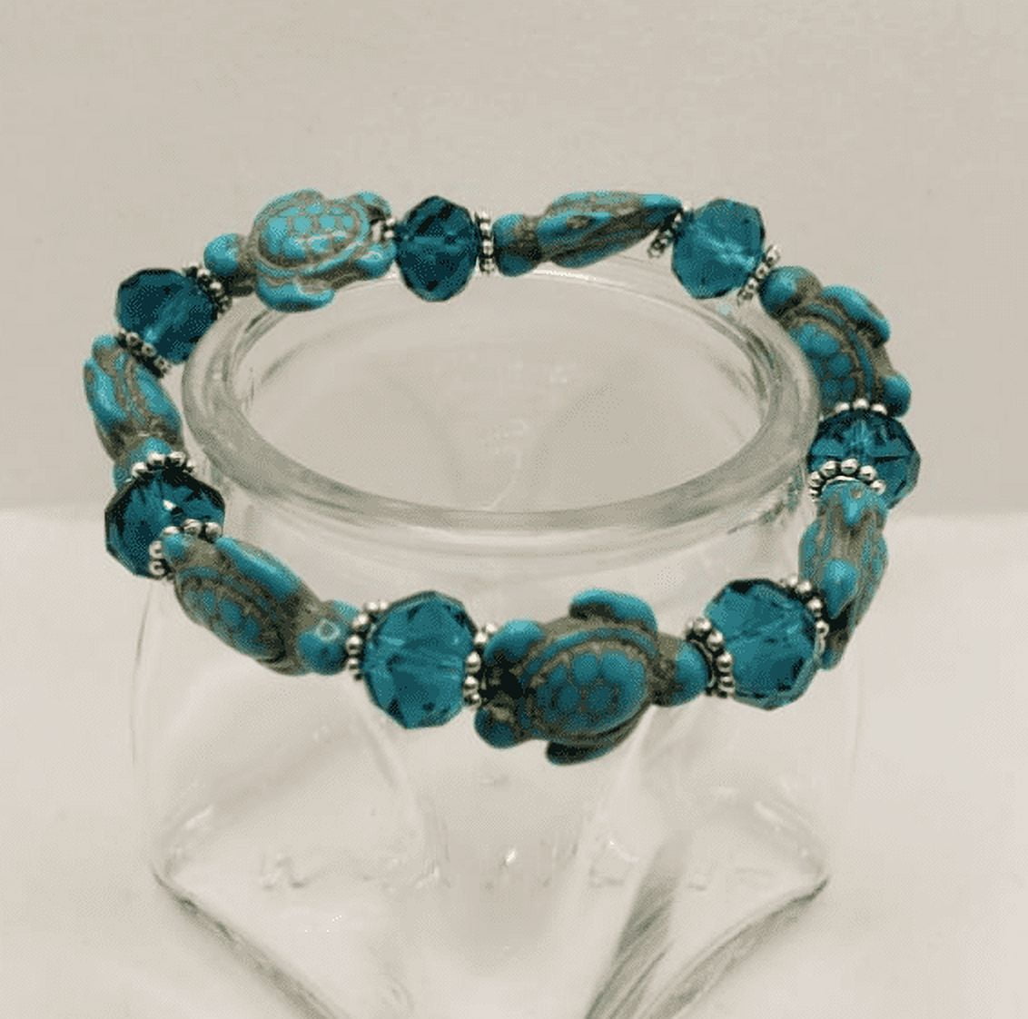 Natural Stone Sun Flower Adjustable Stretch Bracelet