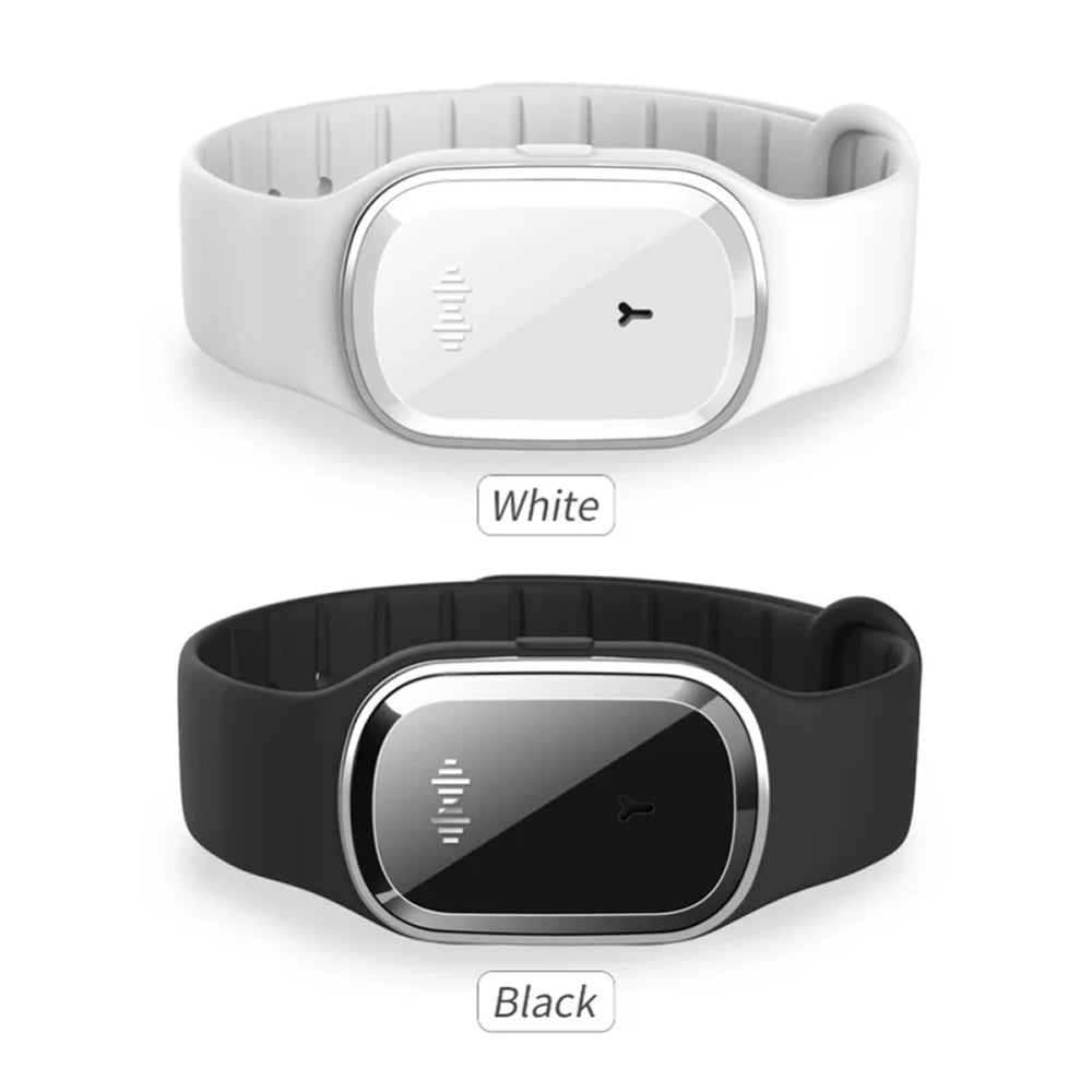 Ultrasonic Mosquito Repellent Bracelet with Adjustable Silicone Band and 130-Hour Battery