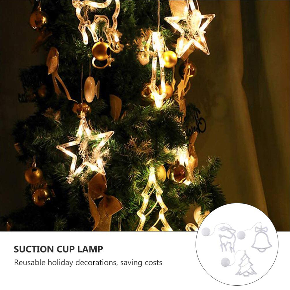 Christmas Lights LED Window Sucker Lamp Battery-Operated for Window Decorations