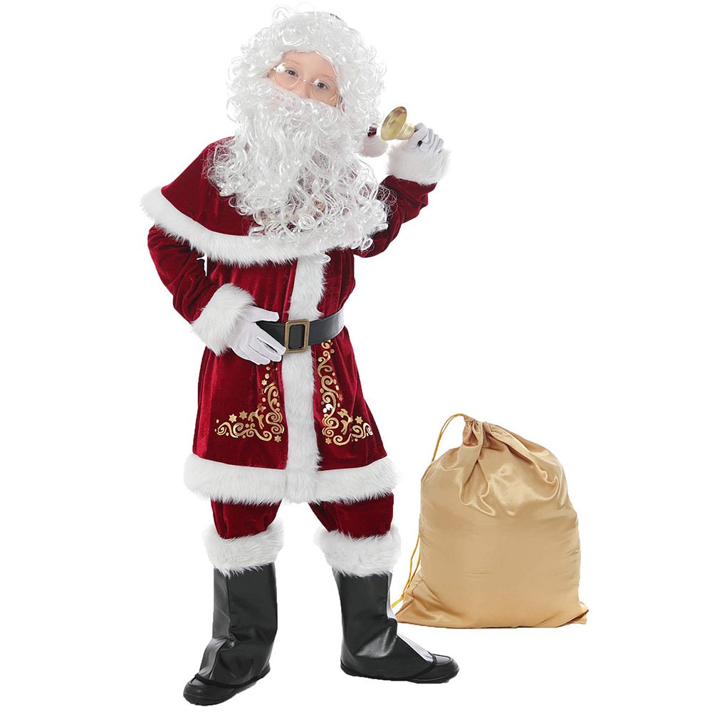 Deluxe Christmas  Outfit Santa Costume For Kids