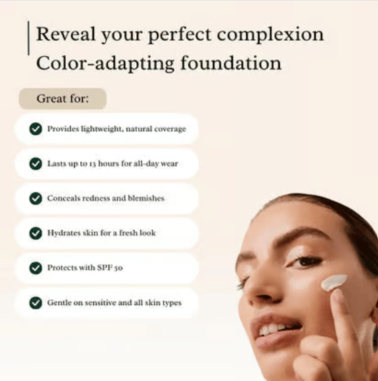 🎁 Nature - Inspired Foundation 4 in 1 - Medium Spectrum