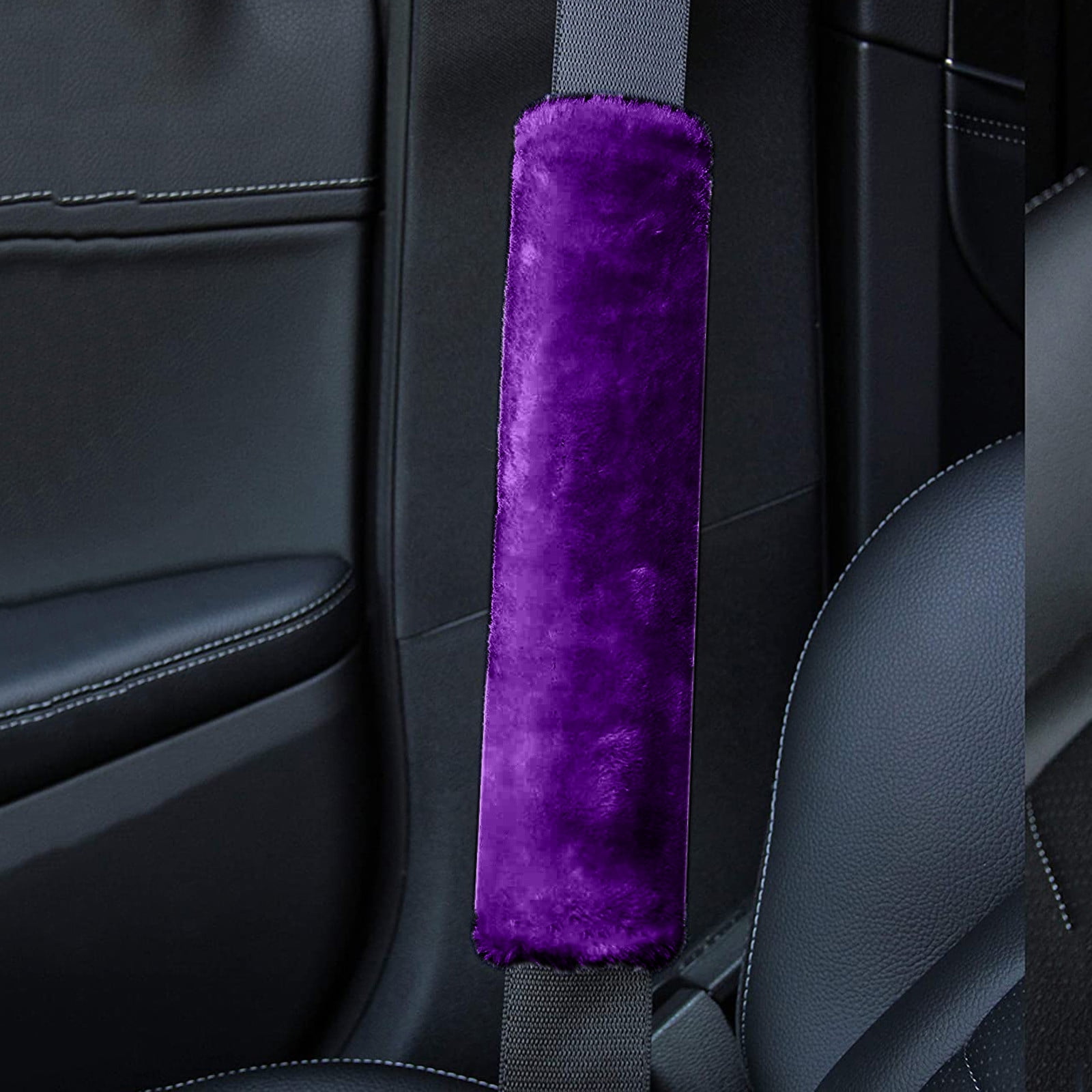 2pcs Soft Faux Sheepskin Cover Seat Belt Shoulder Strap Covers Shoulder Pad for Car & Bag