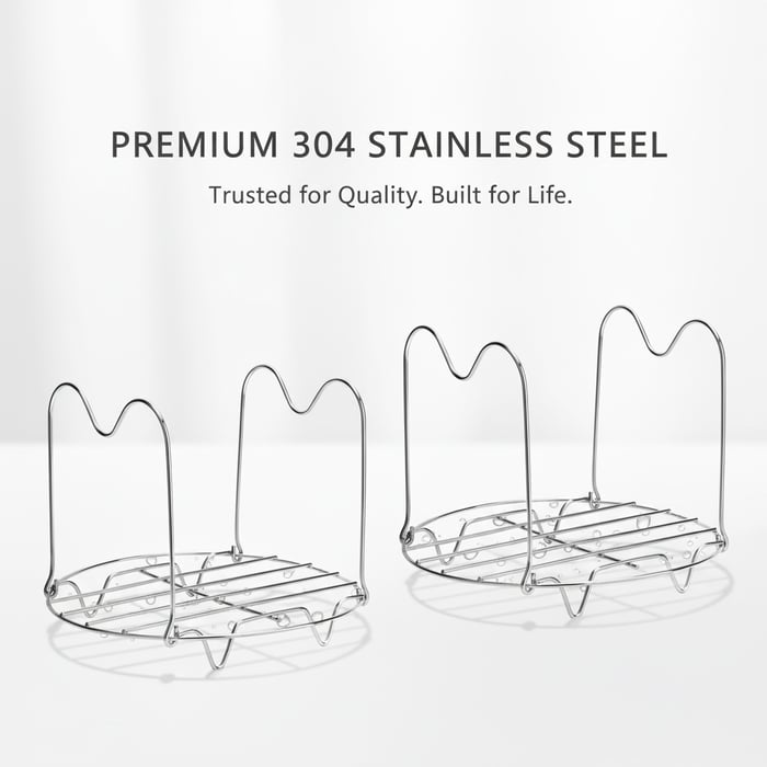 Stainless Steel Steamer Rack with Handles
