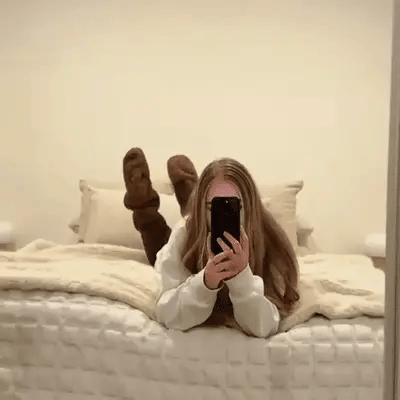 Velvety Fleece Knee Socks For Christmas