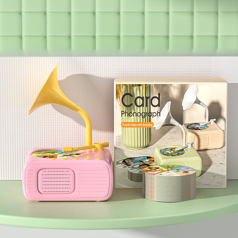 Kids Phonograph with 99 Cards-Early Education Phonograph Story Machine