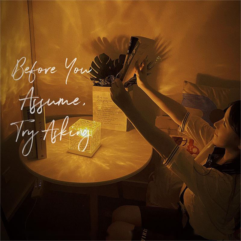 Dynamic Rotating Water Ripple Projector Night Light