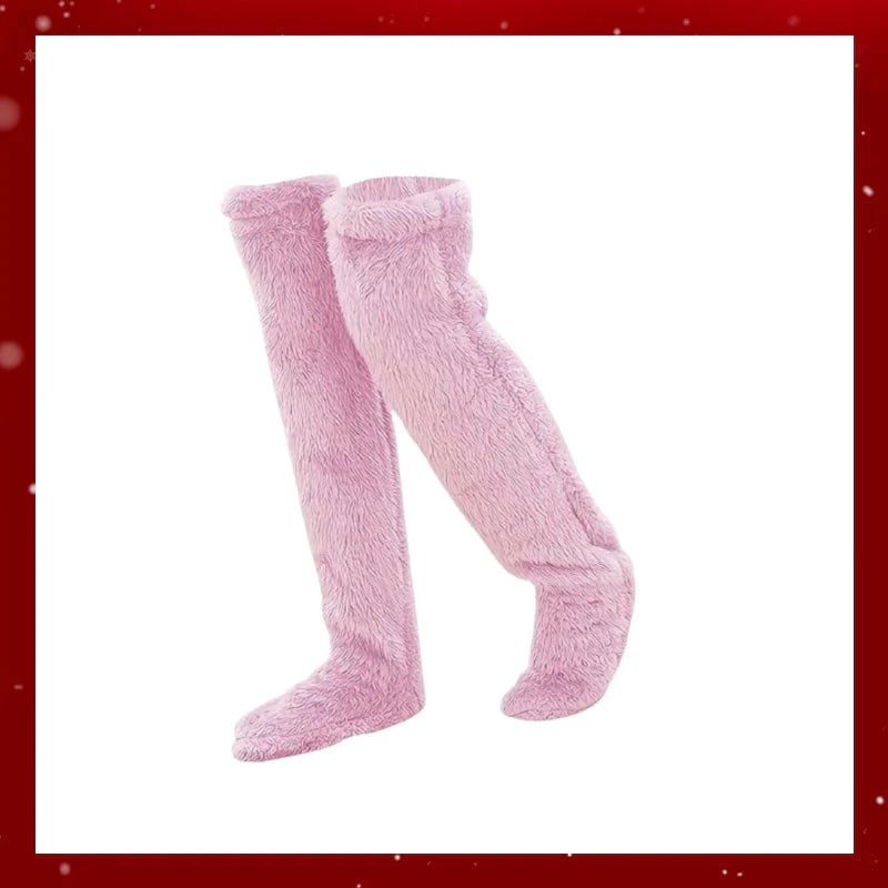 Velvety Fleece Knee Socks For Christmas