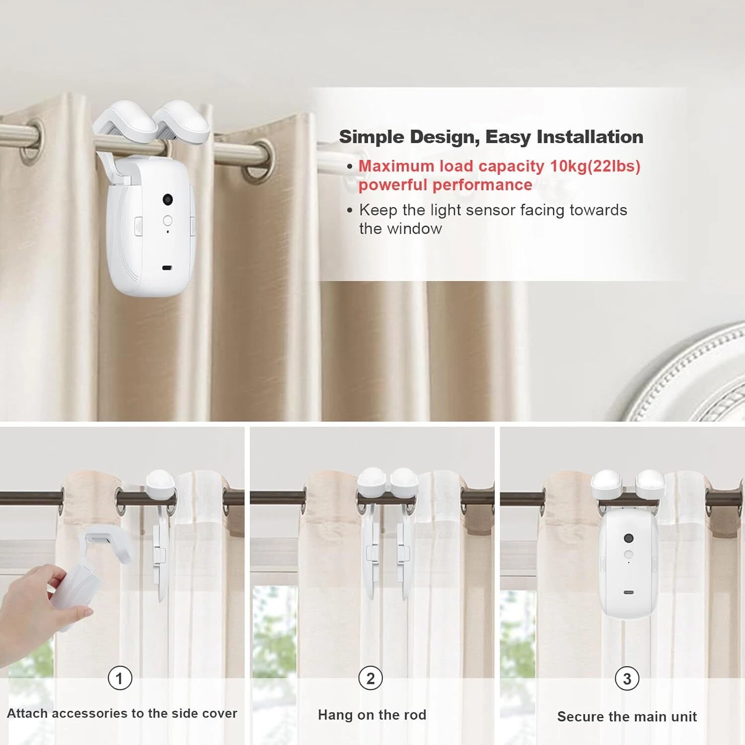Automatic Curtain Opener Remote Control Roman Rod Curtain Robot Motor Smart
