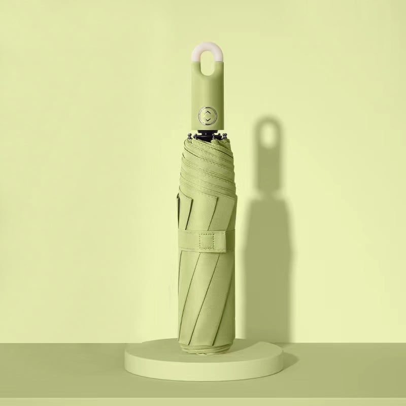 Three-Fold Self Opening And Retracting Umbrella With Buckle