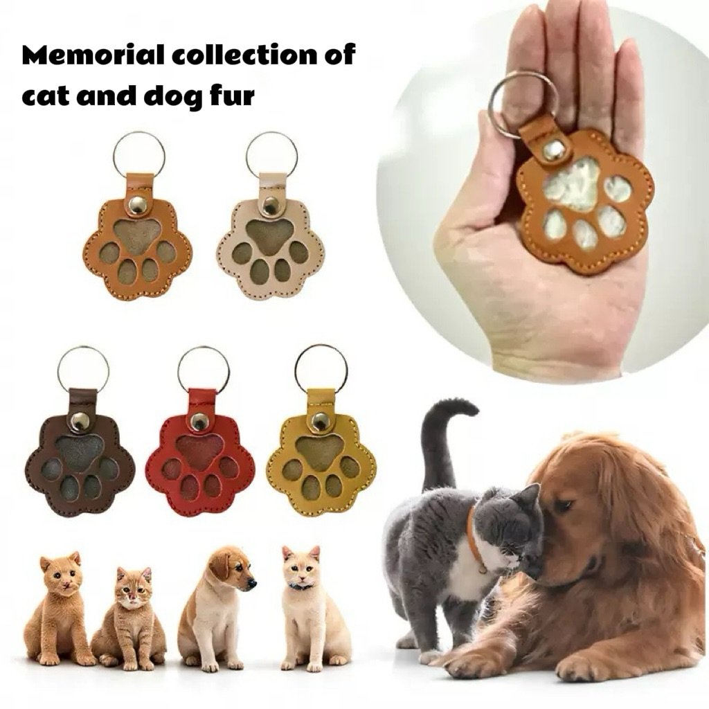 💖Leather Pet Memorial Keychain  🐾 Keep Their Memory Close, Always