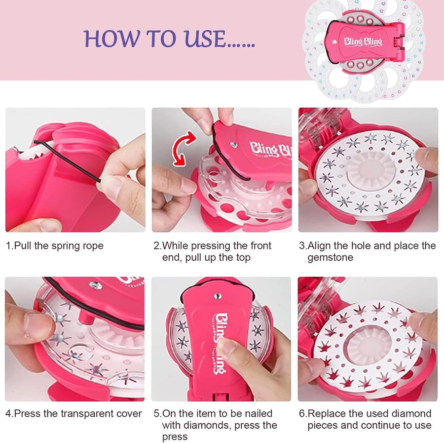 Hair Gemstone Styling Set | Glitter Diamond Tools