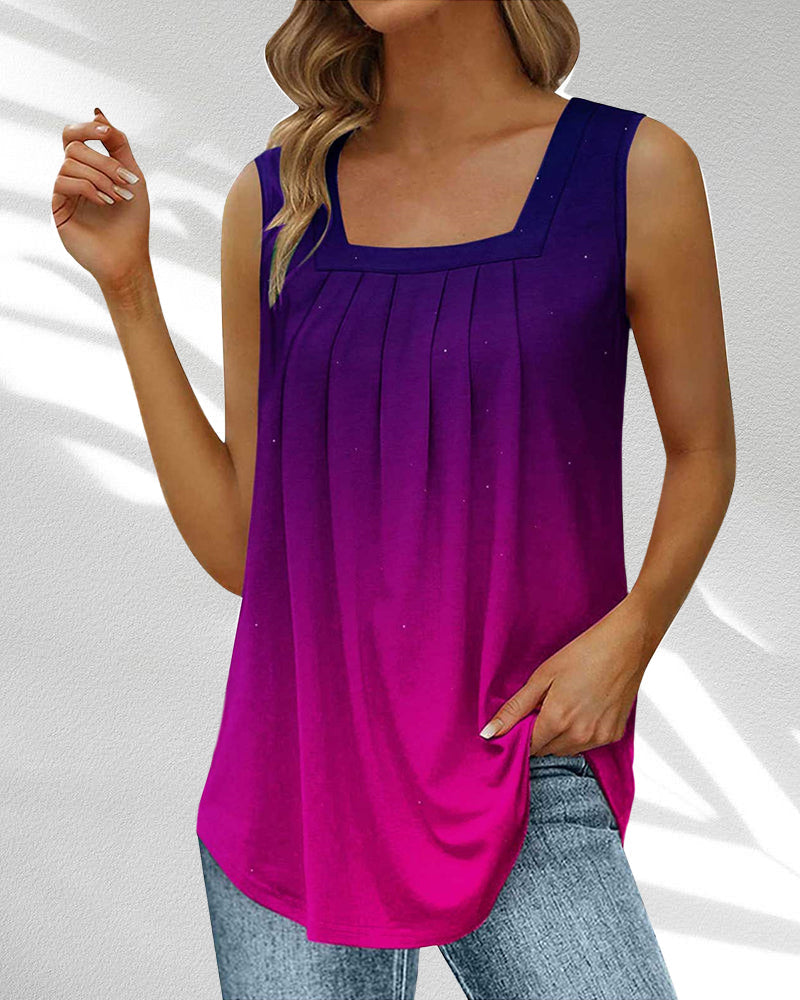 Square neck sleeveless tank top