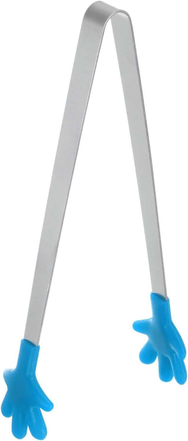 Mini Stainless Steel Food Tongs, 5.67-Inch Kitchen Tongs with Silicone Tips