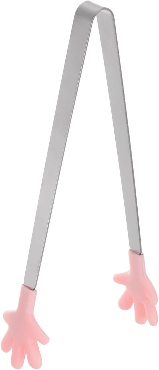 Mini Stainless Steel Food Tongs, 5.67-Inch Kitchen Tongs with Silicone Tips