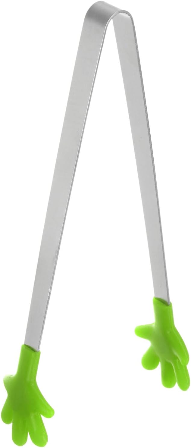 Mini Stainless Steel Food Tongs, 5.67-Inch Kitchen Tongs with Silicone Tips