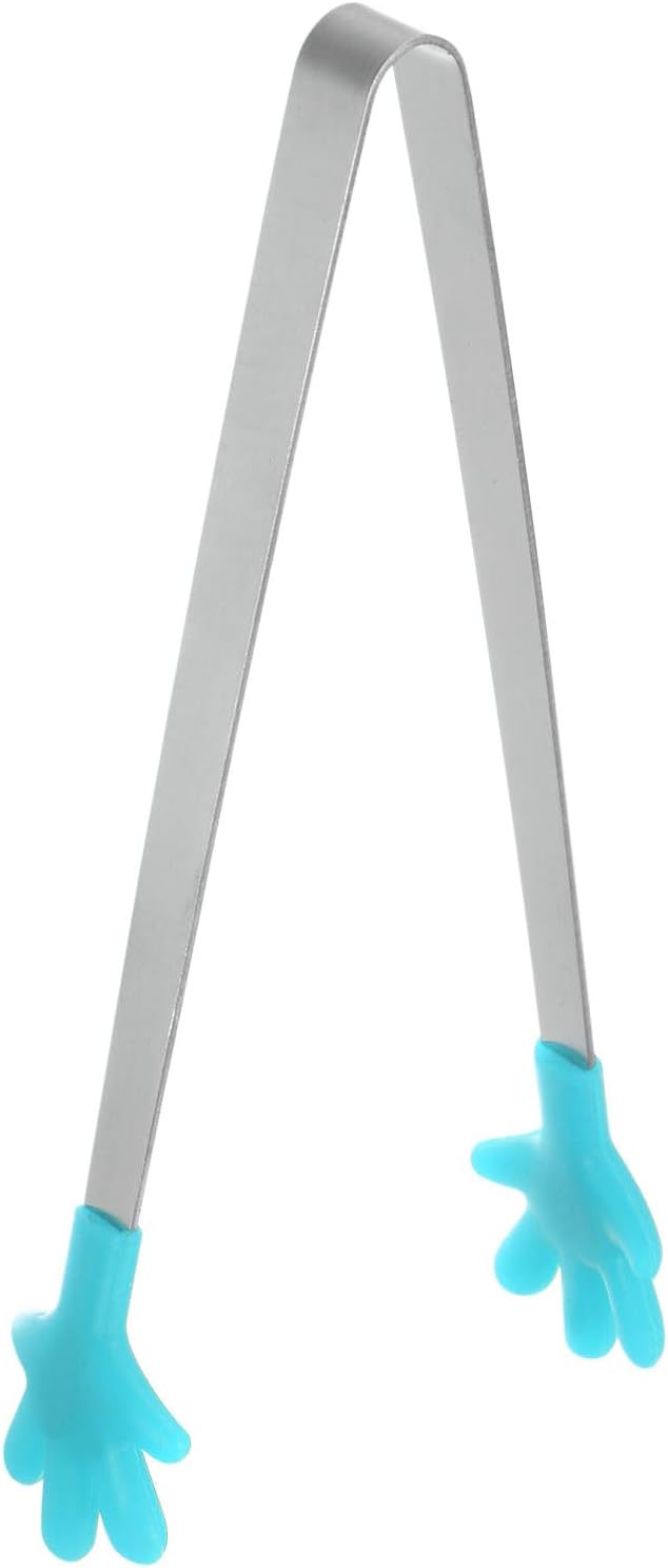 Mini Stainless Steel Food Tongs, 5.67-Inch Kitchen Tongs with Silicone Tips