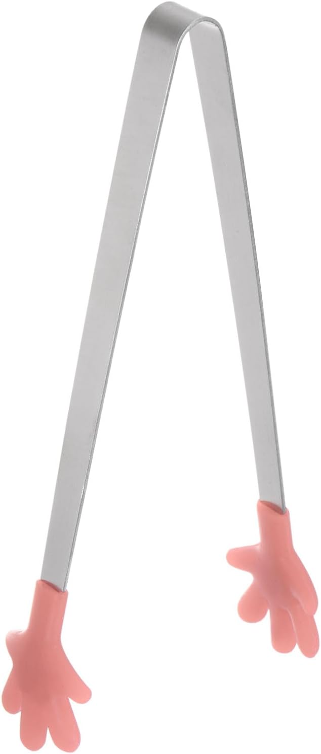 Mini Stainless Steel Food Tongs, 5.67-Inch Kitchen Tongs with Silicone Tips