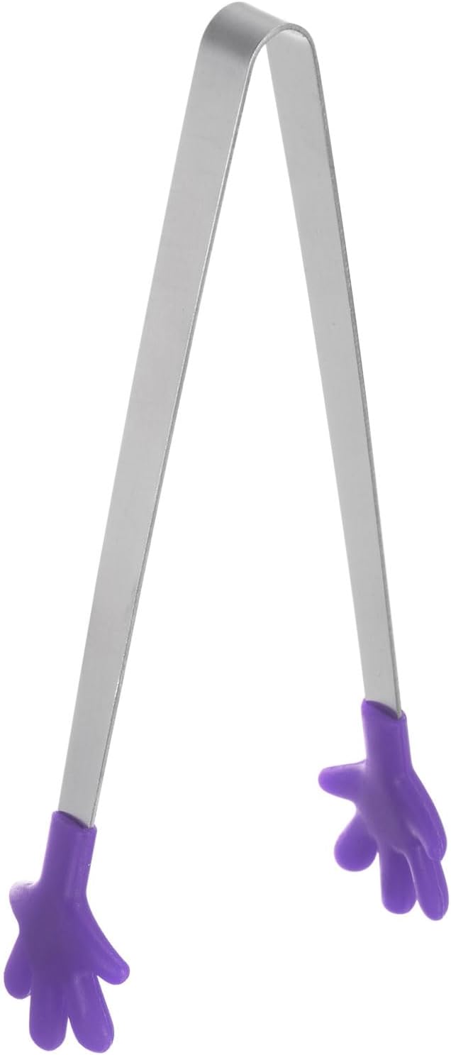Mini Stainless Steel Food Tongs, 5.67-Inch Kitchen Tongs with Silicone Tips
