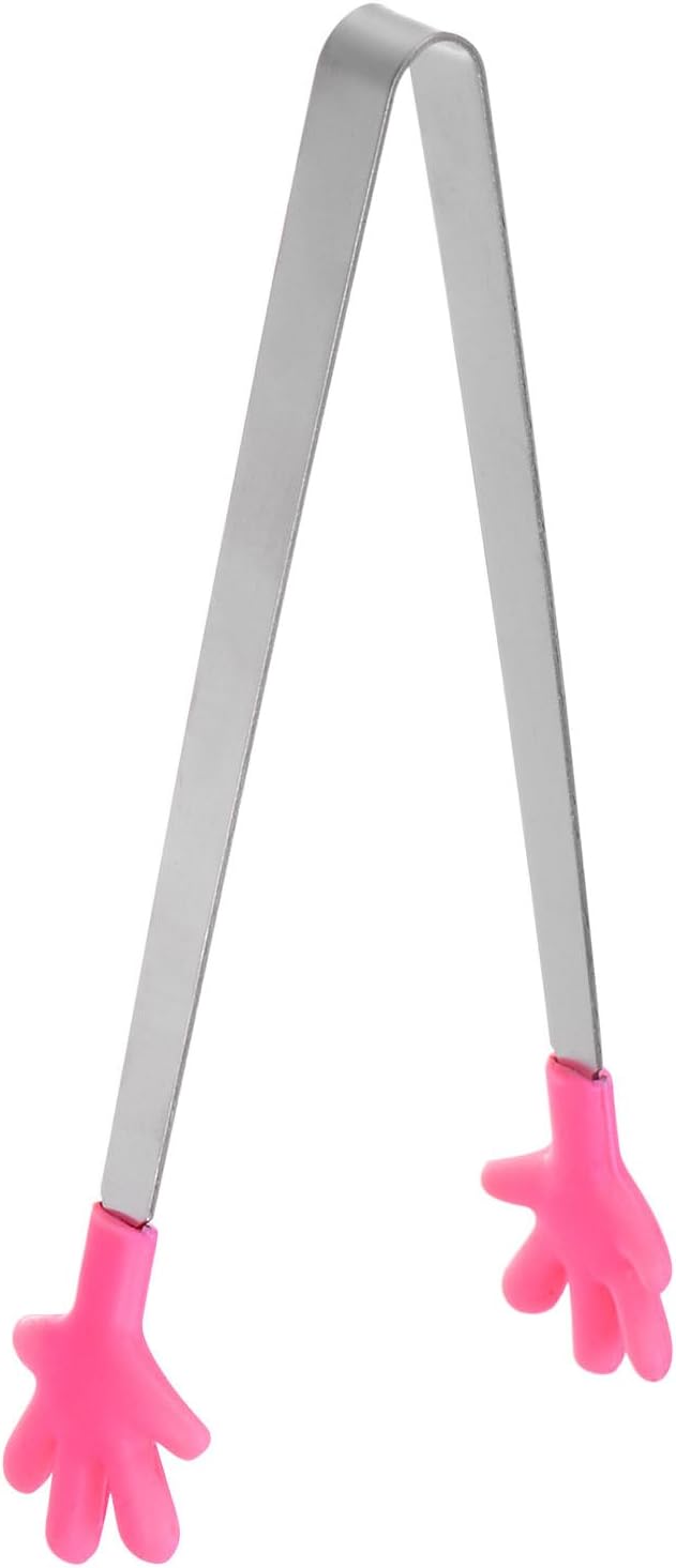 Mini Stainless Steel Food Tongs, 5.67-Inch Kitchen Tongs with Silicone Tips