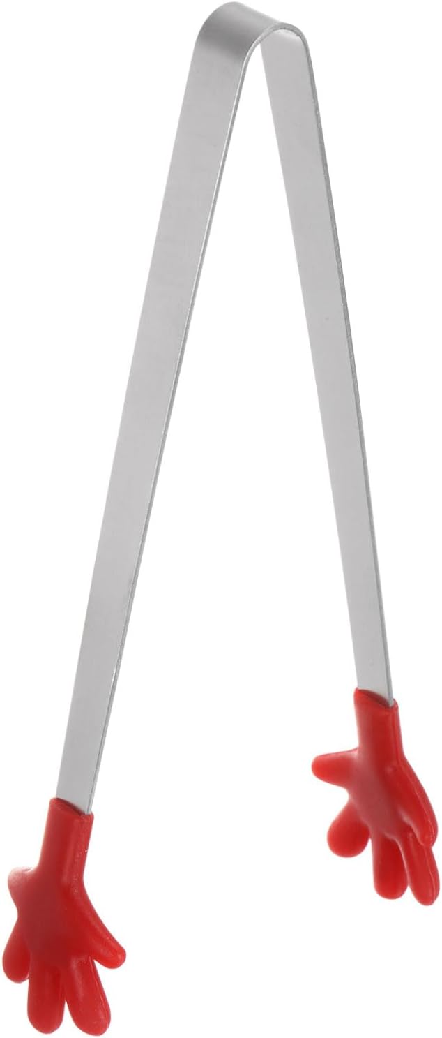 Mini Stainless Steel Food Tongs, 5.67-Inch Kitchen Tongs with Silicone Tips