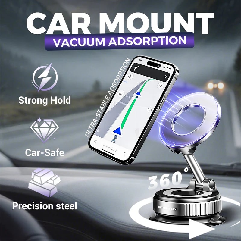Retractable Car Phone Mount - 360° Magnetic Holder