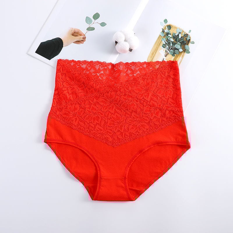 Cotton Lace High Waist Body Shaper Moisture Absorbent Antibacterial Underwear