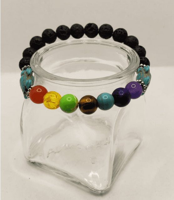 Natural Stone Sun Flower Adjustable Stretch Bracelet