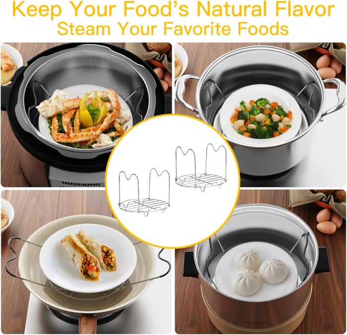 Stainless Steel Steamer Rack with Handles