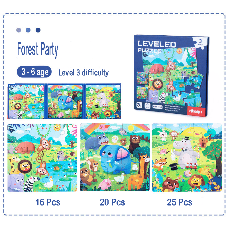 Wooden 3-In-1 Magnetic Advanced Folding Puzzle