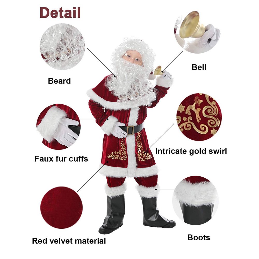 Deluxe Christmas  Outfit Santa Costume For Kids