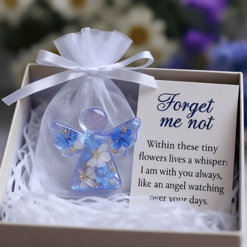 🎁Early Christmas Sale 49%  - Forget Me Not Dried Flower Angel Keepsake - Timeless Gift for Remembrance, Comfort & Hope