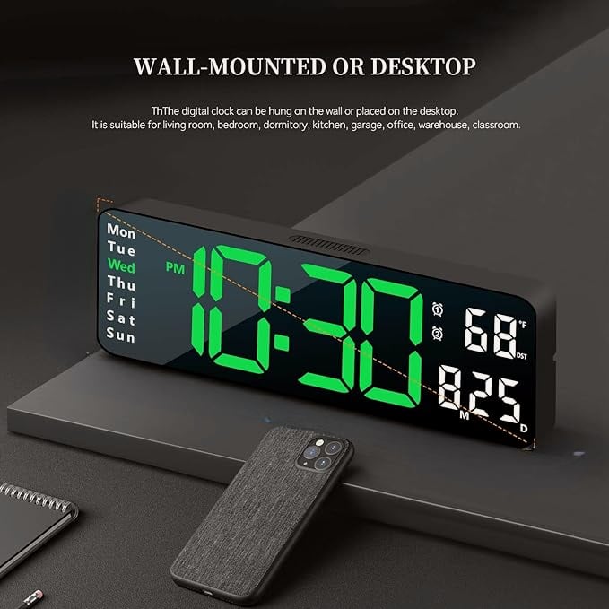 2024 Upgraded Digital Wall Clock Large Display