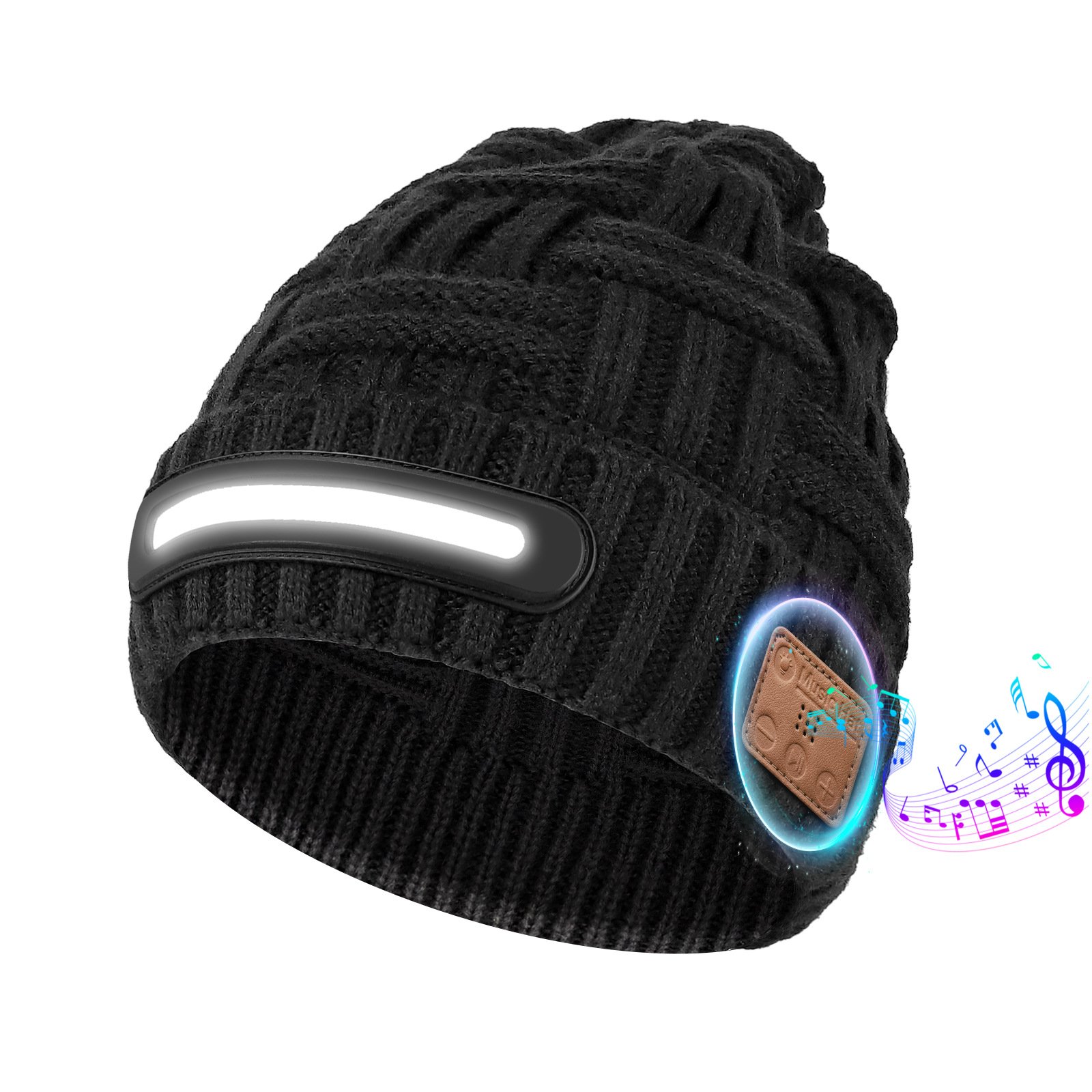 Smart Beanie with 3-Stage LED Lighting & Bluetooth music headphones