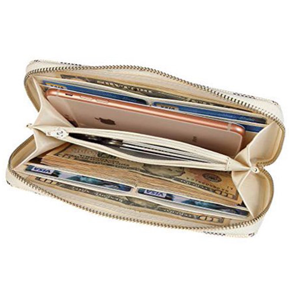 Checkered Zip Around Wallets for Women