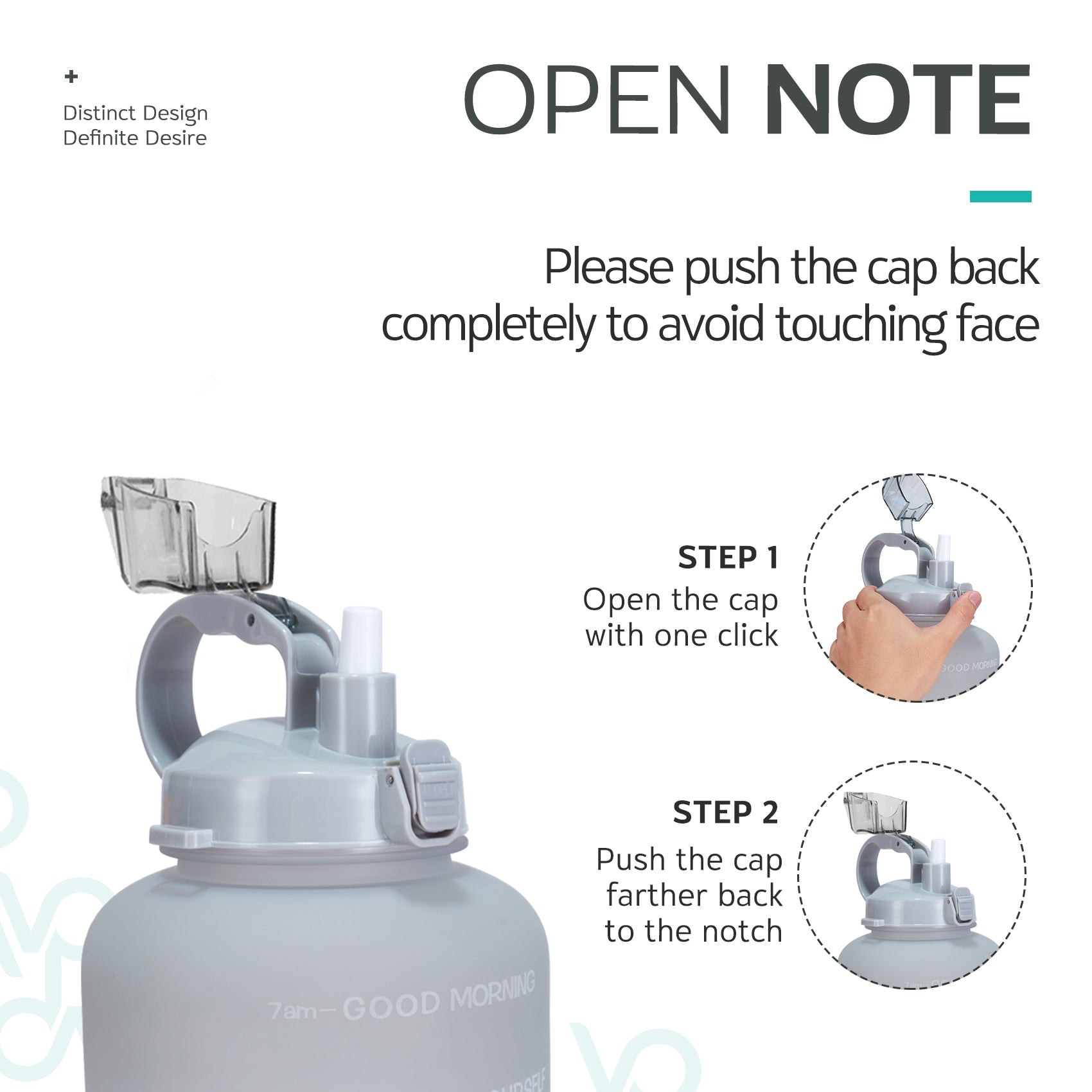 64oz Leak-Proof Water Bottle with Detachable Straw for Fitness