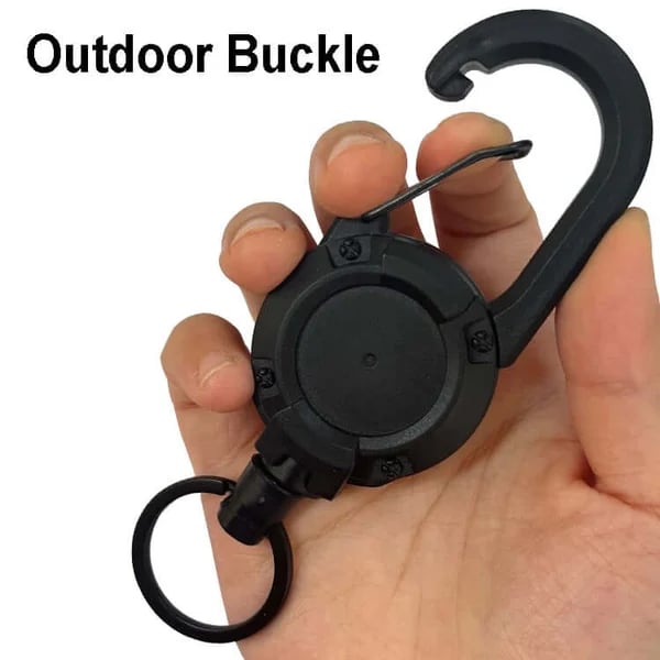 Outdoor Automatic Retractable Wire Rope Tactical Keychain