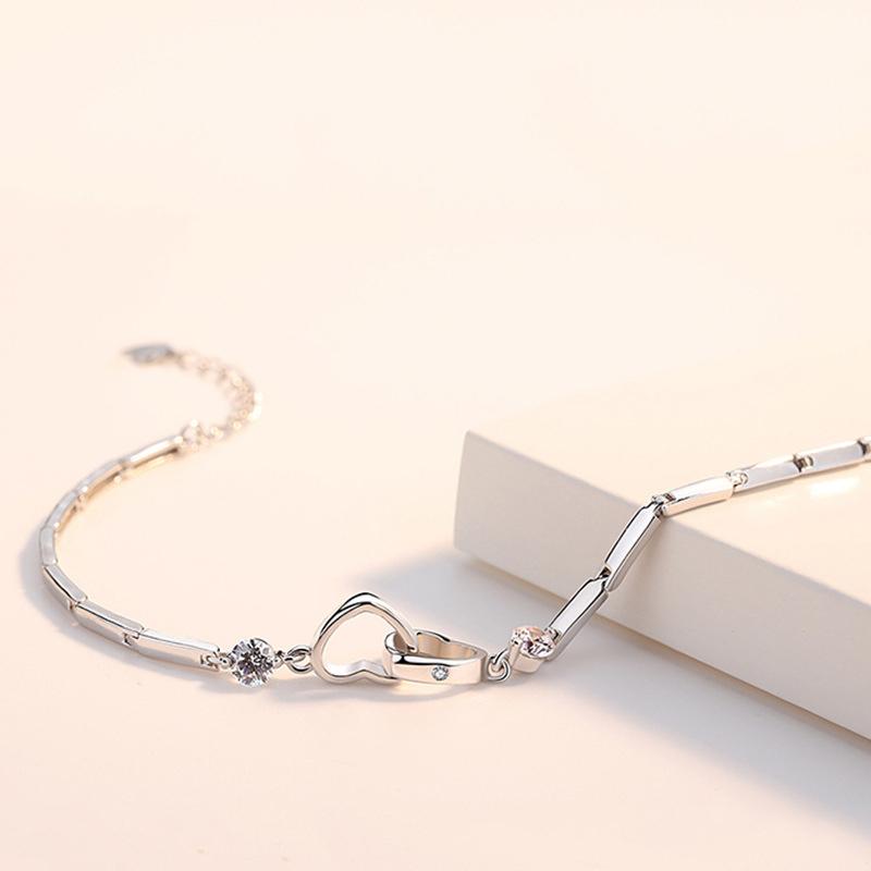 Sterling Silver Soul Sister Double-Heart Bracelet