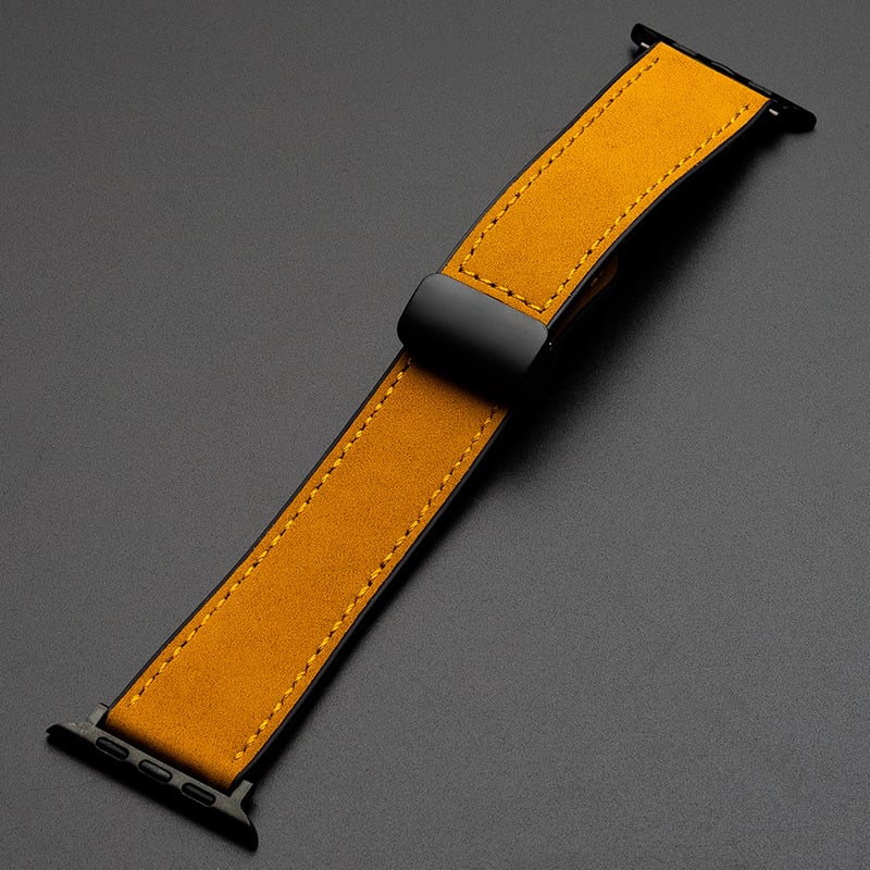 Crazy Horse Leather Silicone Watch Strap For Apple watch
