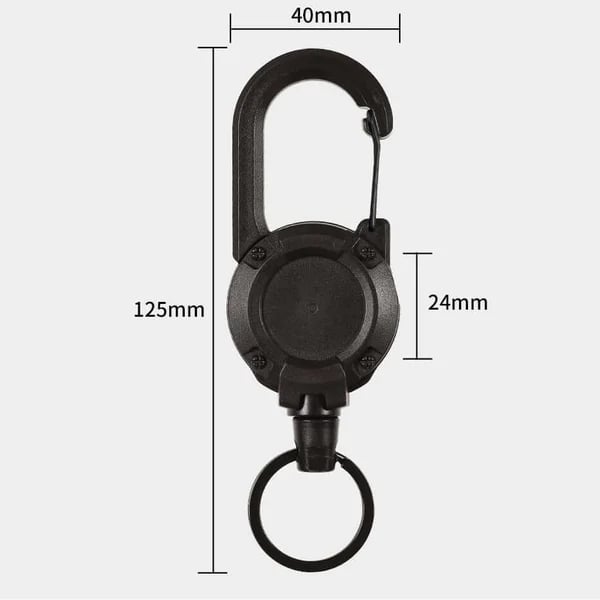 Outdoor Automatic Retractable Wire Rope Tactical Keychain