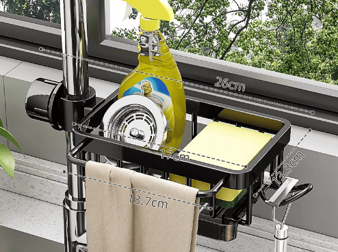 Dish Sponge Holder Over Faucet Kitchen Sink Organizer