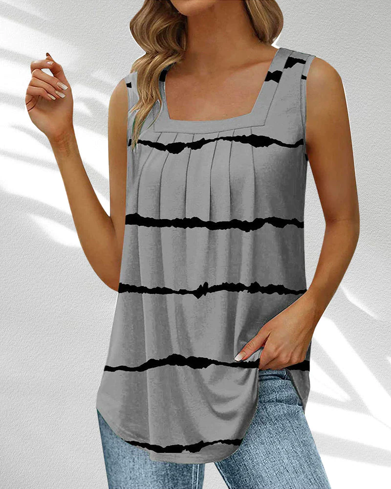Square neck sleeveless tank top
