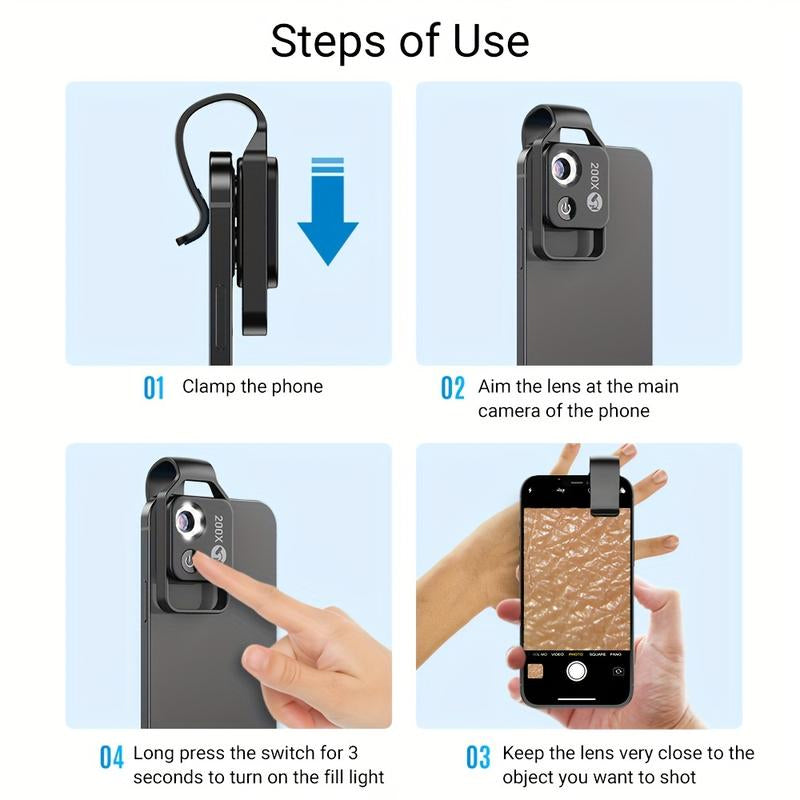 200x Cell Phone Camera Microscope Lens