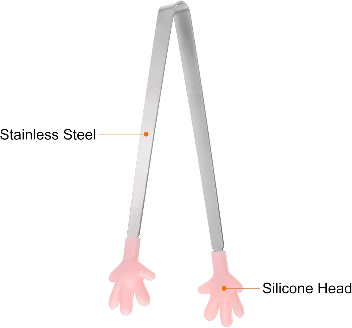 Mini Stainless Steel Food Tongs, 5.67-Inch Kitchen Tongs with Silicone Tips