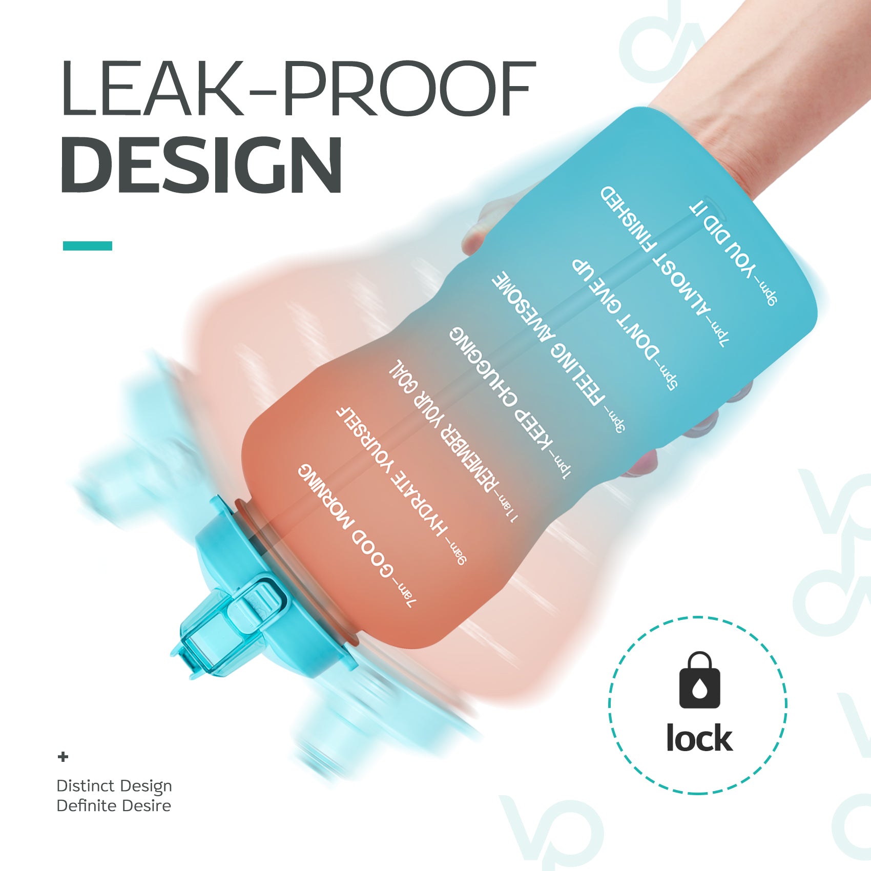 64oz Leak-Proof Water Bottle with Detachable Straw for Fitness