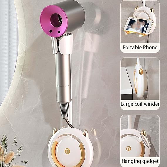 No Punching Bathroom Hair Dryer Holder