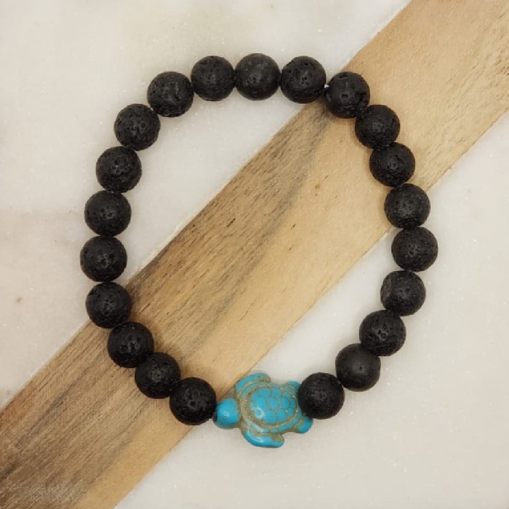 Natural Stone Sun Flower Adjustable Stretch Bracelet