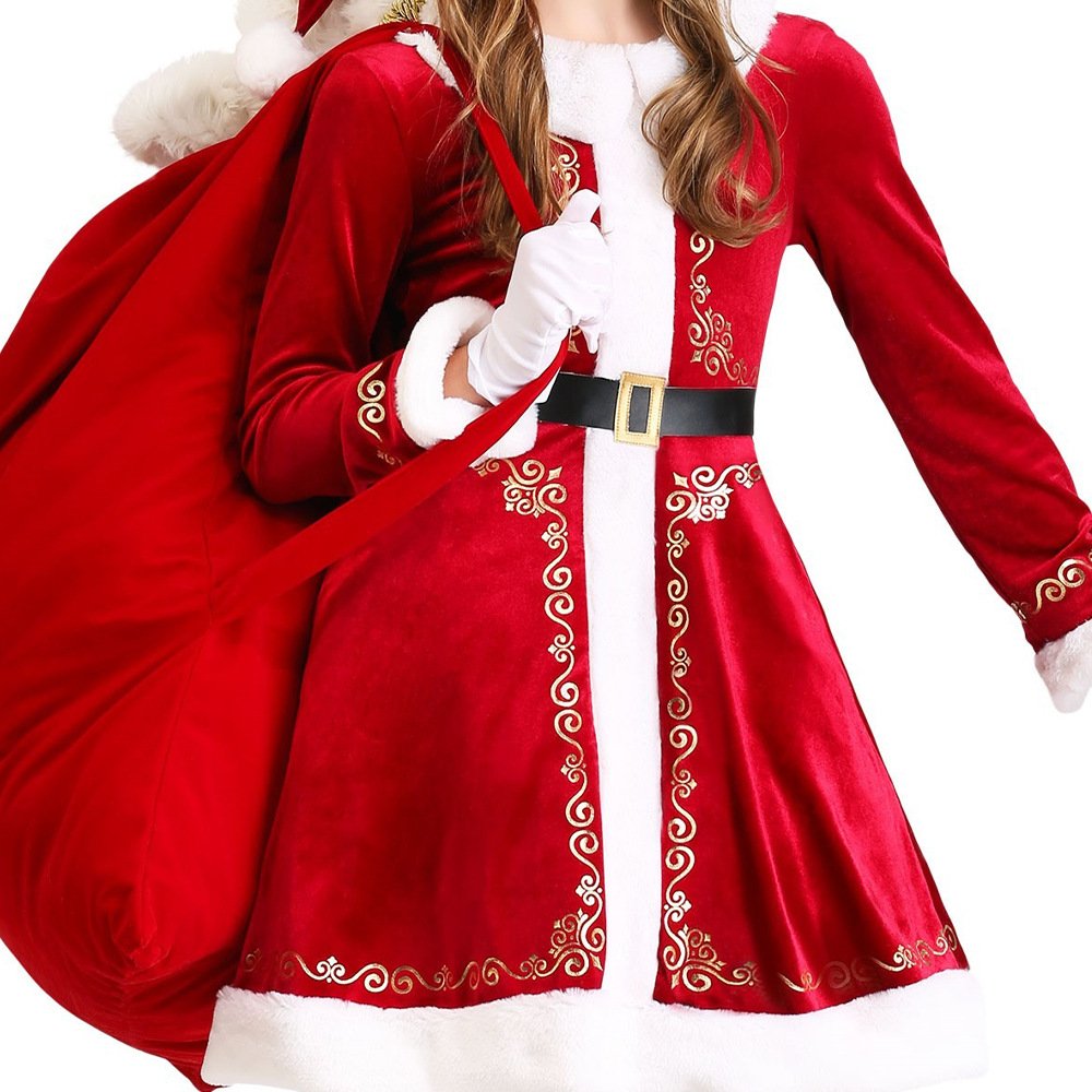 Deluxe Christmas  Outfit Santa Costume For Kids