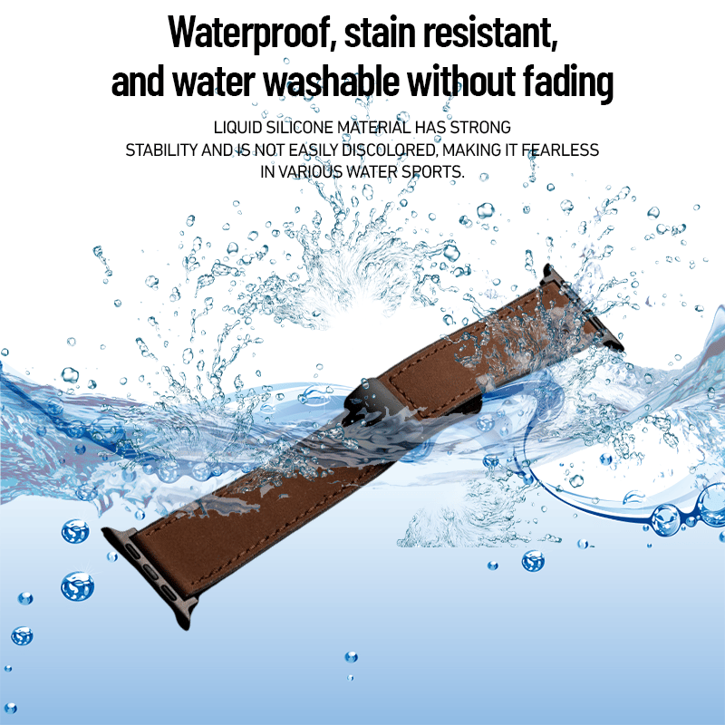 Crazy Horse Leather Silicone Watch Strap For Apple watch