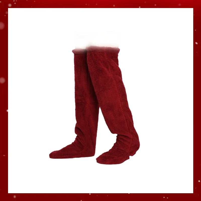 Velvety Fleece Knee Socks For Christmas