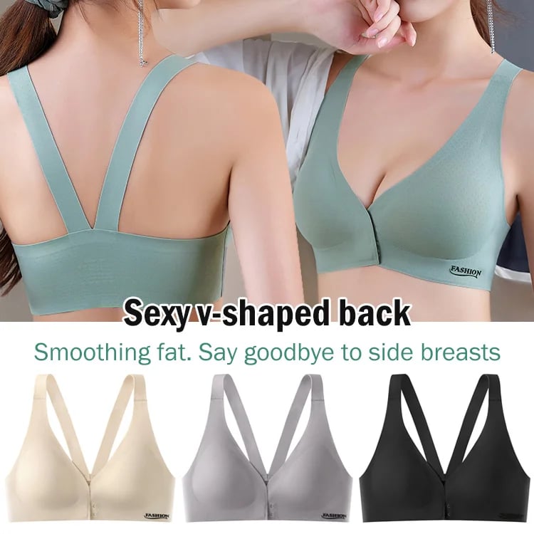 Gathering and supporting front buckle bra